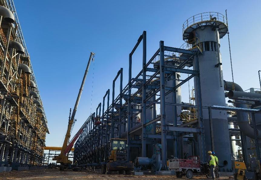 陜煤建設(shè)西北分公司土建第一項目部：熱解裝置管廊2鋼結(jié)構(gòu)安裝任務圓滿完成